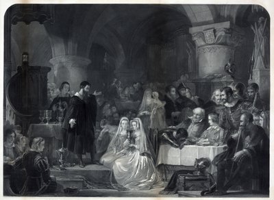 John Knox, ilk Protestan Komünyonunu yönetiyor, pub. 1849 by William Bonner