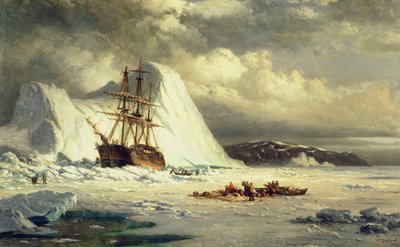 Icebound Ship, c.1880 (tuval üzerine yağlıboya) by William Bradford