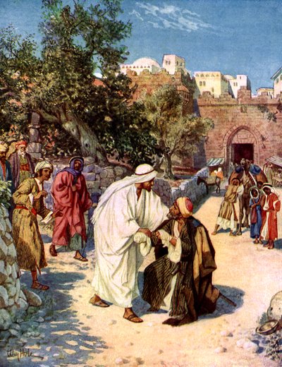 Jesus cleanses a leper - Bible by William Brassey Hole