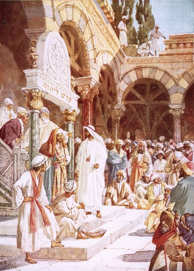 Tapınakta vaaz veren İsa by William Brassey Hole