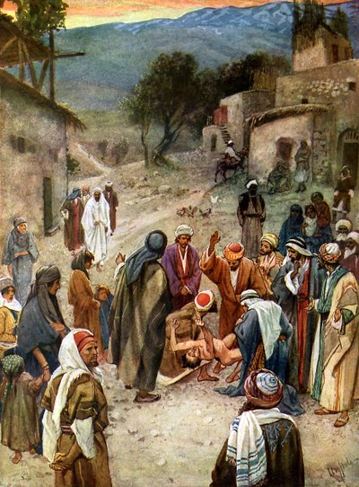 Jesus removes an evil spirit - Bible by William Brassey Hole