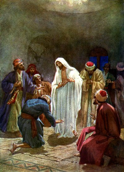 Jesus shows the disciples his wounds - Bible by William Brassey Hole