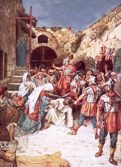 İsa çarmıhının ağırlığı altında batıyor by William Brassey Hole