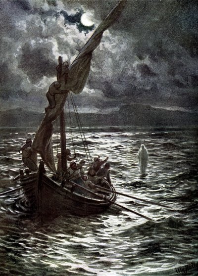 Jesus walks on the water - Bible by William Brassey Hole