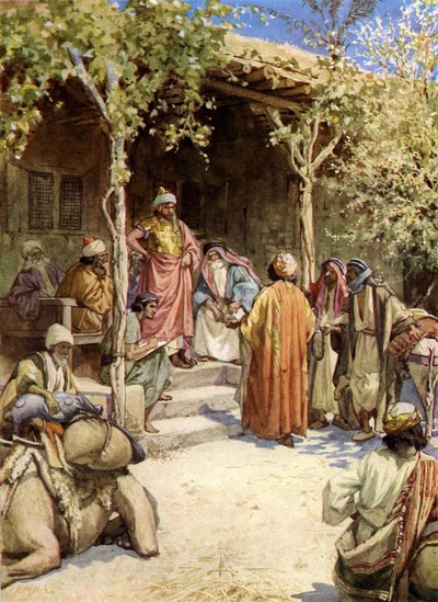 Joshuas treaty with the men of Gibeon - Bible by William Brassey Hole