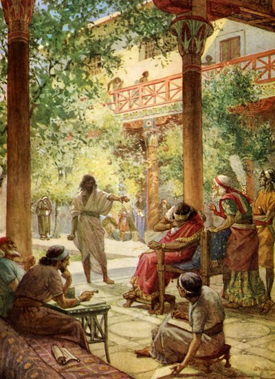 Nathan the prophet renounces the sin of David - Bible by William Brassey Hole