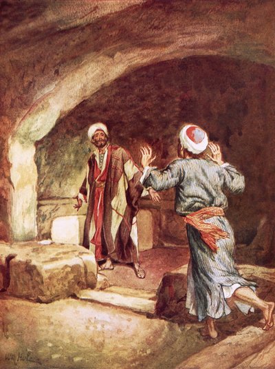 Peter ve John mezarda by William Brassey Hole
