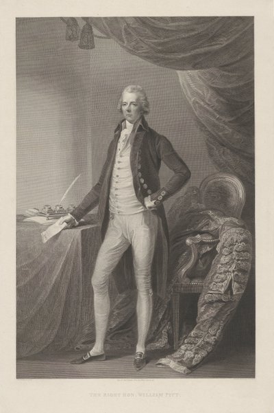 Portret van William Pitt Doğru Hz. William Pitt (nesne üzerindeki başlık) by William Bromley (I)