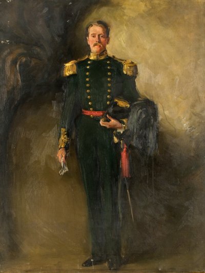 İskoç Okçularının Yeşil Üniformalı Bir Adam, 20. yüzyıl (tuval üzerine yağlı boya) by William Bruce Ellis Ranken