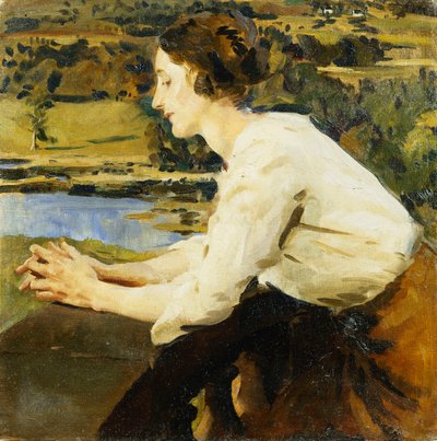 Balkonda Genç Kadın by William Bruce Ellis Ranken