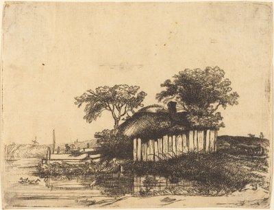 Beyaz Palingli Kır Evi by William Byron after Rembrandt van Rijn