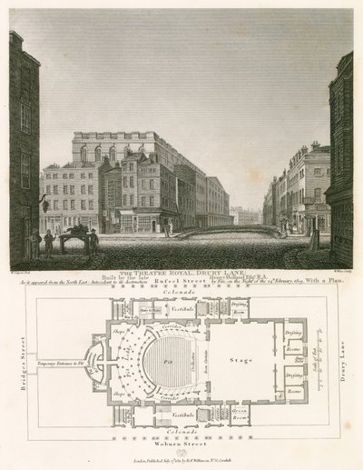 Geç Henry Holland tarafından inşa Kraliyet Tiyatrosu, Drury Lane, Londra, by William Capon
