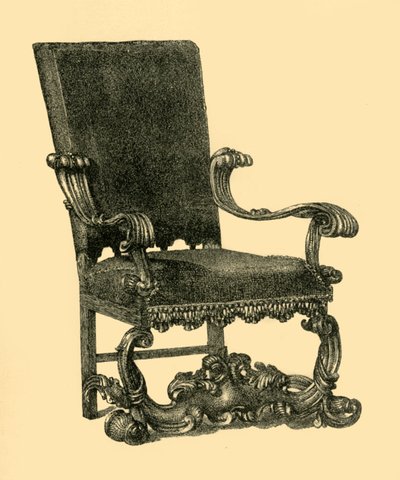Ceviz ahşap koltuk, c1685-1710, 1881. by William Catley