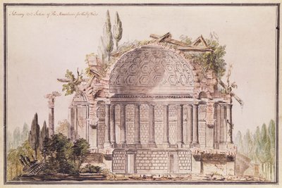 Galler Prensi Frederick (1707-51) için mozole için mimari çizim, c.1751 by William Chambers