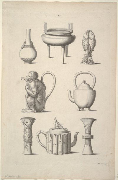 Sofra Takımları için Tasarımlar, Çin Binaları, Mobilyaları, Elbiseleri, Makineleri ve Kapları Tasarımlarının Plaka XV. by William Chambers