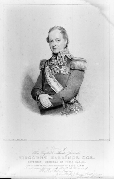 Sağ Hon Korgeneral Vikont Hardinge, GCB, Hindistan Genel Valisi by William Charles (after) Ross