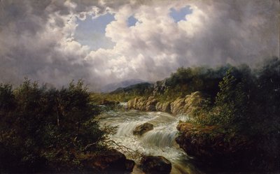 Tamahaka Şelalesi, Cherokee County, Kuzey Karolina, 1860-70 dolayları (tuval üzerine yağlı boya) by William Charles Anthony Frerichs