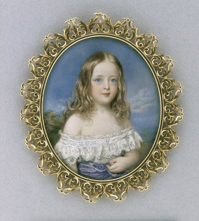 Caroline Holland, c.1840 (fildişi, yaldız, kadife, ipek ve cam üzerine suluboya) by William Charles Ross