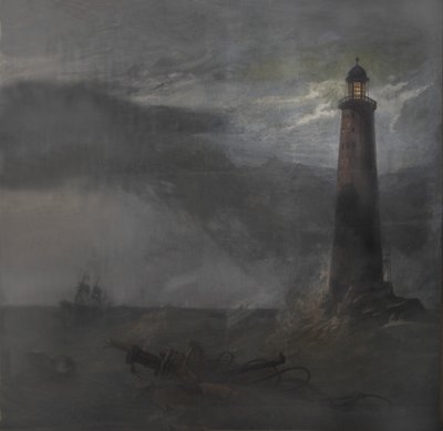 The Lighthouse için Act Drop, 1855 (tuval üzerine guaj) by Clarkson Frederick Stanfield