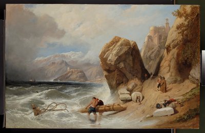 Cenova yakınlarındaki sahil sahnesi, 1846 by Clarkson Frederick Stanfield