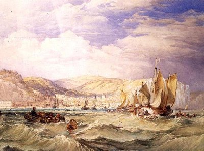 Hastings kapalı balıkçı tekneleri (kağıt üzerine suluboya) by Clarkson Frederick Stanfield