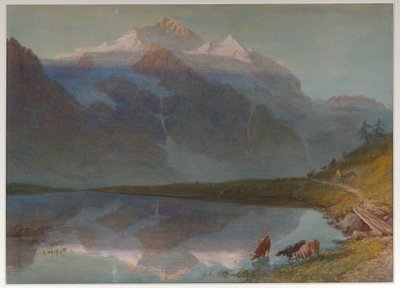 Dağ manzarası - Jungfrau (suluboya) by William Collingwood