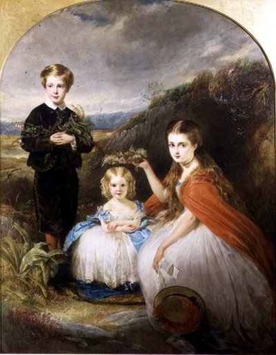 Middleton Çocuklarının Portresi: Jessie Caroline (Colla) (d.1851), Alfred Harold (b.1857) ve Alice Edith (d.1861) 1864 by William Crawford