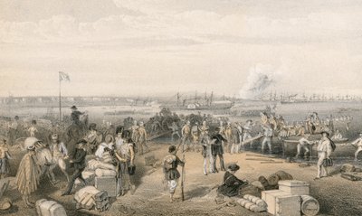 Kertch seferinin karaya çıkarılması ve St Paul Bataryasının havaya uçurulması by William Crimea Simpson