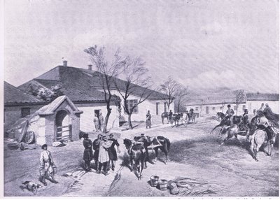 Lord Raglans karargahı ay Khutor-Karagatch, İngiliz Kara ve Deniz Savaşlarından bir örnek, 1915 by William Crimea Simpson