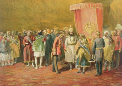 Hindistan Yıldızının İlk Yatırımı, 1863 (chromolitho) by William Crimea Simpson