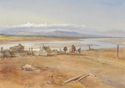Chenab Nehri, Pencap, 1865 (kağıt üzerinde wc ve guaj) by William Crimea Simpson