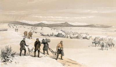 2. Tümen kampı, doğuya bakıyor, Ocak 1855 by William Crimea Simpson