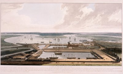 Doğu Hindistan Rıhtımları, Poplar, Londra, 1808 by William Daniell