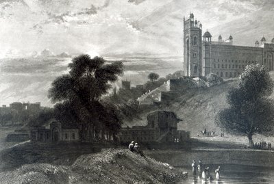 Agra yakınlarındaki Fatehpur Sikri, R. Brandard tarafından oyulmuş (gravür) by William Daniell