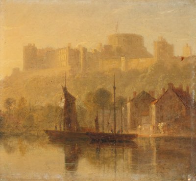 Thames'ten Windsor Kalesi by William Daniell