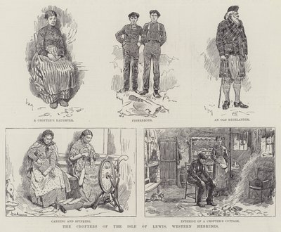 Lewis Adası Crofters, Batı Hebridler by William Douglas Almond