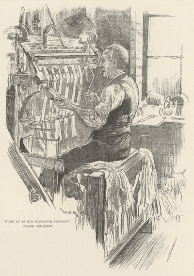 Eski El Dokuması Çorap Çerçevesinde Çalışma, Leicester by William Douglas Almond