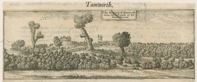 Tamworth - Panorama: bakır levha gravürü ve [17. yüzyıl] by William Dugdale