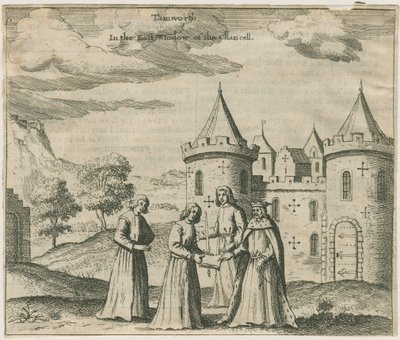 Tamworth Kalesi - Pencere Camı: gravür ve [?17. yüzyıl] (baskı) by William Dugdale