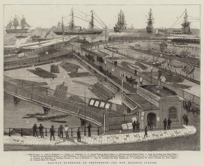 Portsmouth'daki Demiryolu Uzatması, New Harbour İstasyonu by William Edward Atkins