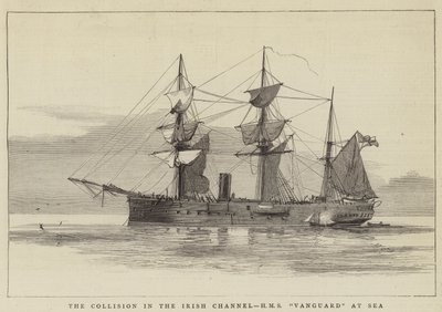 İrlanda Kanalındaki Çarpışma, Denizde HMS Vanguard by William Edward Atkins