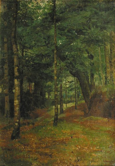 Ağaçların arasından parlayan güneş çalışması, Concarneau by William Edward Stott