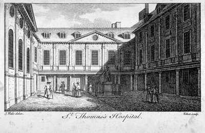 St Thomas Hastanesi'nin orta mahkemesi, Southwark, Londra, c1750. by William Elliot
