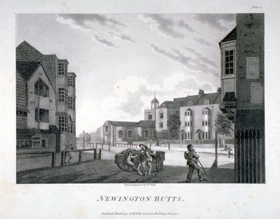 Newington Butts, Southwark, Londra, 1792. by William Ellis
