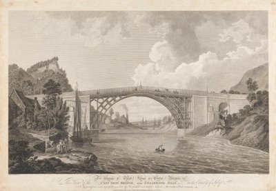 Coalbrookdale yakınlarındaki Dökme Demir Köprü'nün görünümü by William Ellis