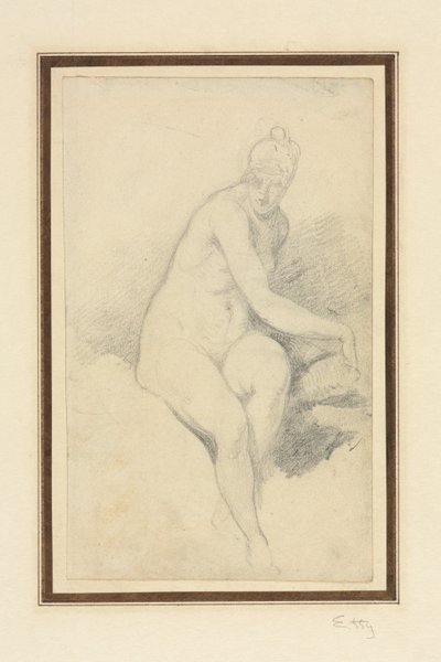Oturmuş Çıplak. by William Etty