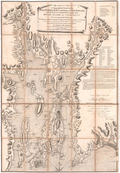 Blaskewitz'den Rhode Island'ın Topografik Tablosu by William Faden