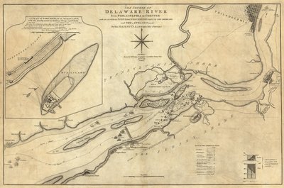 Philadelphia'dan Chester'a Delaware Nehri'nin Seyri by William Faden