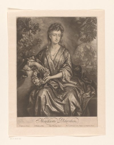 Portret van Sarah Chicheley Madam Plowden (nesnedeki başlık) by William Faithorne (I)