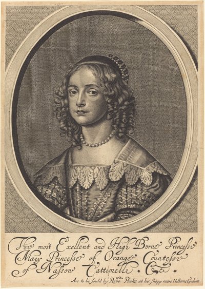 Mary, Orange Prensesi by William Faithorne after Sir Anthony van Dyck